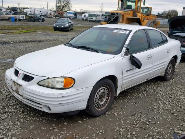 1G2NE52E1XM796648 - 1999 PONTIAC GRAND AM S WHITE photo 2