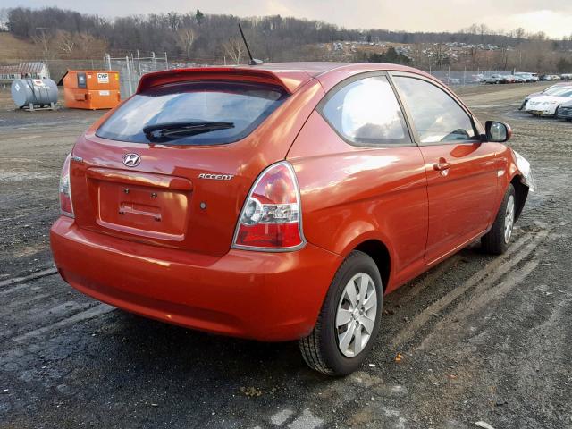 KMHCM3AC9AU167989 - 2010 HYUNDAI ACCENT BLU ORANGE photo 4