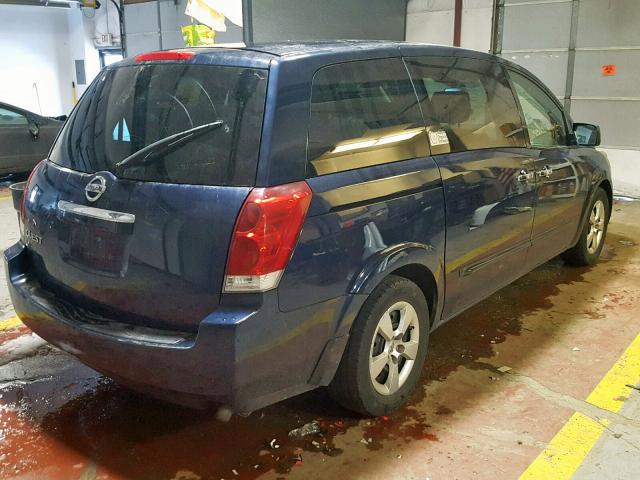 5N1BV28U17N135459 - 2007 NISSAN QUEST S BLUE photo 4