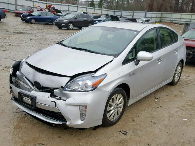 JTDKN3DP6C3023904 - 2012 TOYOTA PRIUS PLUG SILVER photo 2