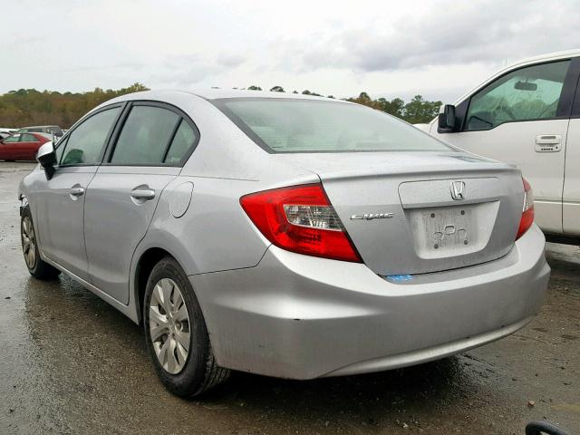 19XFB2F59CE081613 - 2012 HONDA CIVIC LX SILVER photo 3