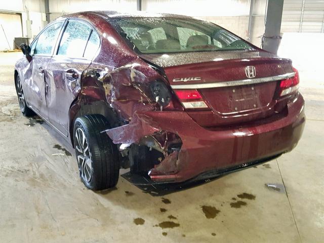 19XFB2F92DE200137 - 2013 HONDA CIVIC EXL Tünd qırmızı foto 3