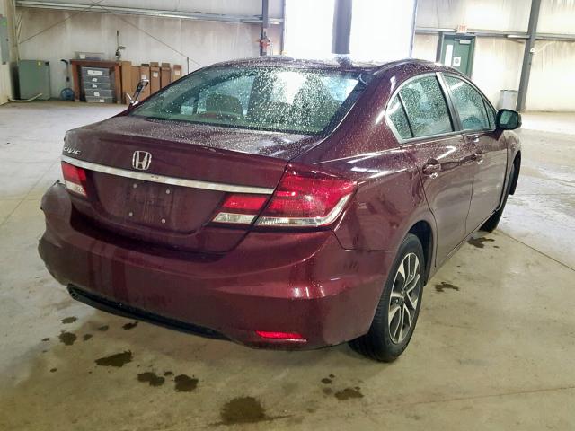 19XFB2F92DE200137 - 2013 HONDA CIVIC EXL Tünd qırmızı foto 4