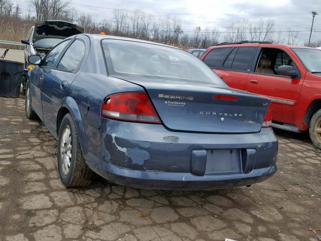 1C3EL46X43N558213 - 2003 CHRYSLER SEBRING LX BLUE photo 3