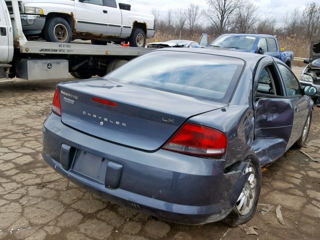 1C3EL46X43N558213 - 2003 CHRYSLER SEBRING LX BLUE photo 4