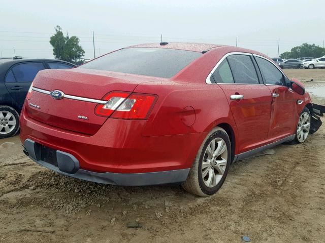 1FAHP2EW7BG133149 - 2011 FORD TAURUS SEL RED photo 4