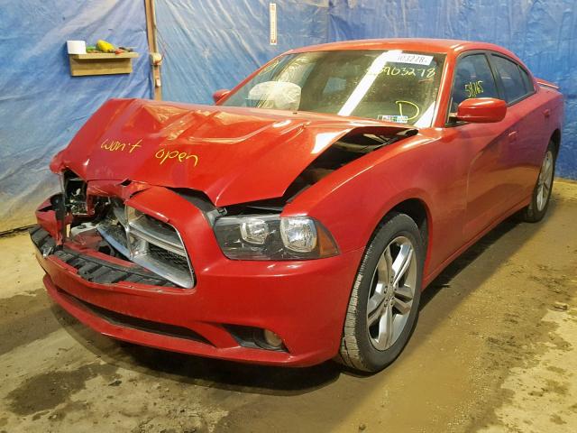 2C3CDXJG8CH183786 - 2012 DODGE CHARGER SX RED photo 2