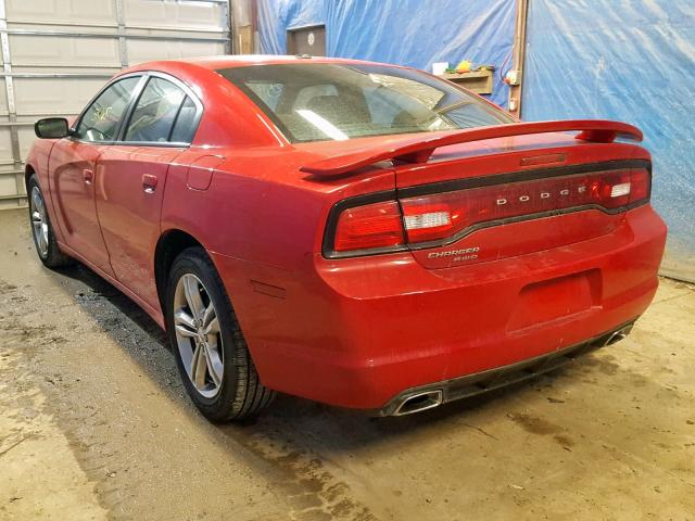 2C3CDXJG8CH183786 - 2012 DODGE CHARGER SX RED photo 3