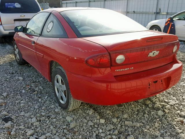 1G1JF12F057167363 - 2005 CHEVROLET CAVALIER L RED photo 3