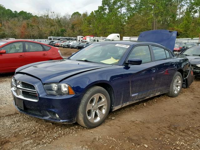 2C3CDXHG6EH230340 - 2014 DODGE CHARGER SX BLUE photo 2