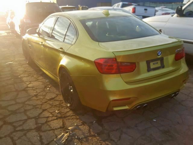 WBS3C9C5XFP805013 - 2015 BMW M3 GREEN photo 3