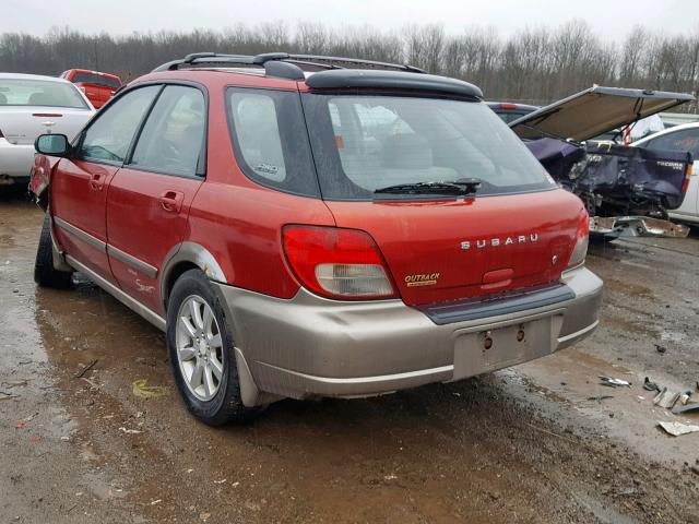 JF1GG68582G815351 - 2002 SUBARU IMPREZA OU BURGUNDY photo 3