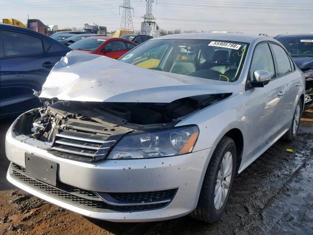 1VWAS7A30EC069225 - 2014 VOLKSWAGEN PASSAT S SILVER photo 2