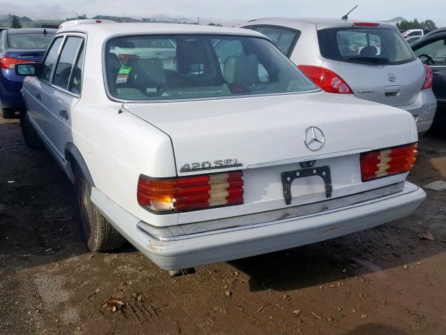 WDBCA35E2KA469893 - 1989 MERCEDES-BENZ 420 SEL WHITE photo 3