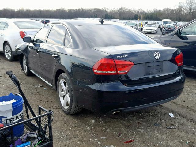 1VWBP7A37DC086382 - 2013 VOLKSWAGEN PASSAT SE BLACK photo 3