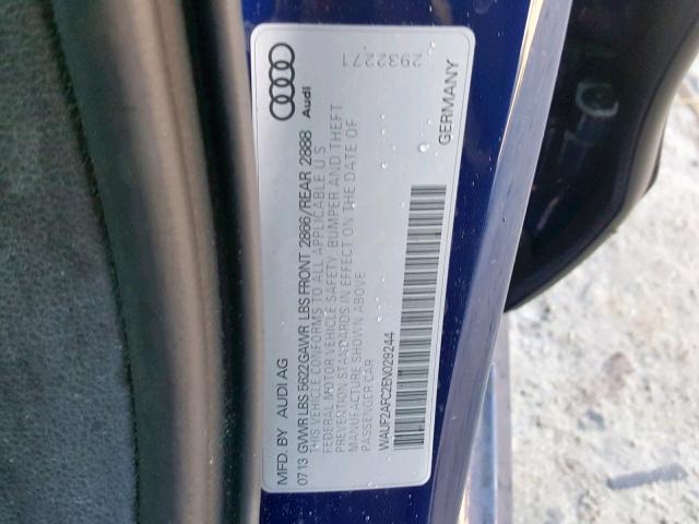 WAUF2AFC2EN029244 - 2014 AUDI S6 BLUE photo 10