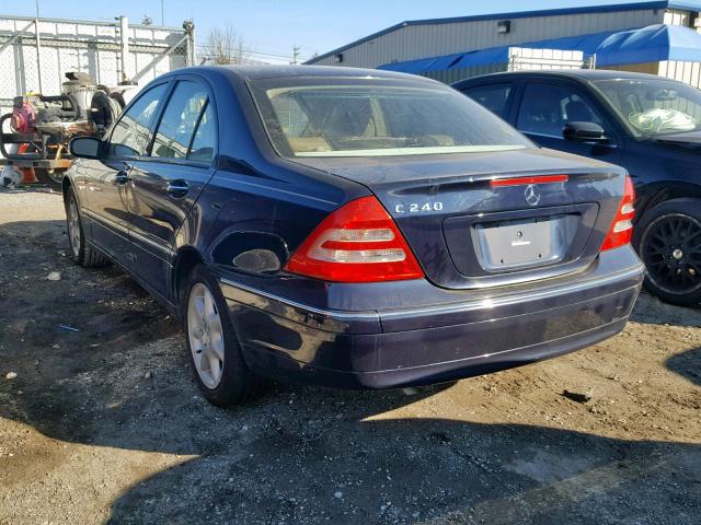 WDBRF61J13A468672 - 2003 MERCEDES-BENZ C 240 BLUE photo 3