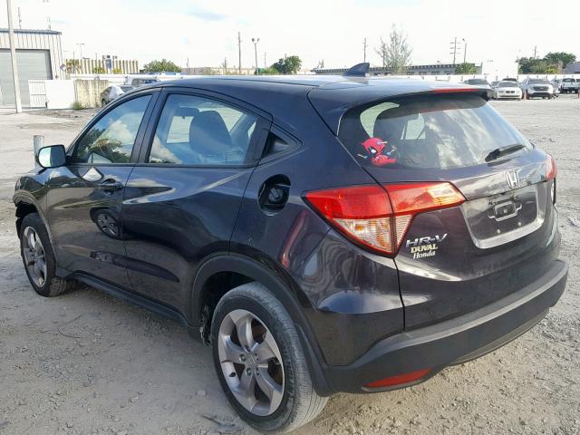 3CZRU5H34HG703805 - 2017 HONDA HR-V LX BLACK photo 3