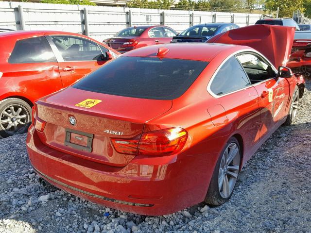 WBA3N7C55GK228795 - 2016 BMW 428 I RED photo 4