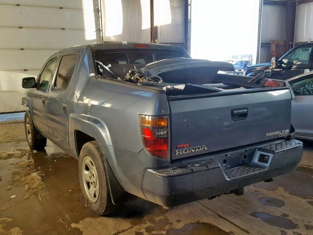 2HJYK16438H002308 - 2008 HONDA RIDGELINE BLUE photo 3