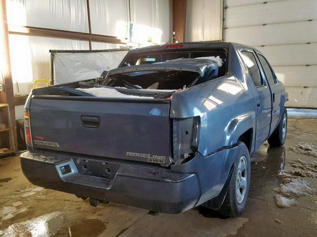 2HJYK16438H002308 - 2008 HONDA RIDGELINE BLUE photo 4