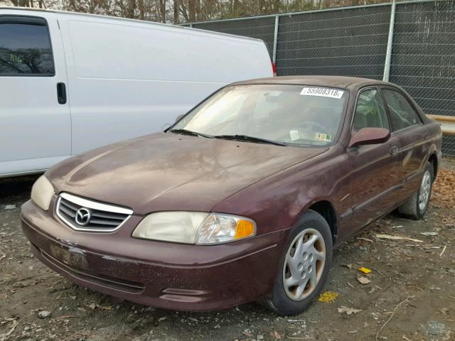 1YVGF22C515230020 - 2001 MAZDA 626 ES MAROON photo 2