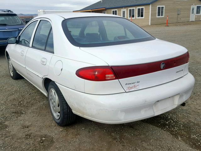 1MEFM13P6XW607698 - 1999 MERCURY TRACER LS WHITE photo 3