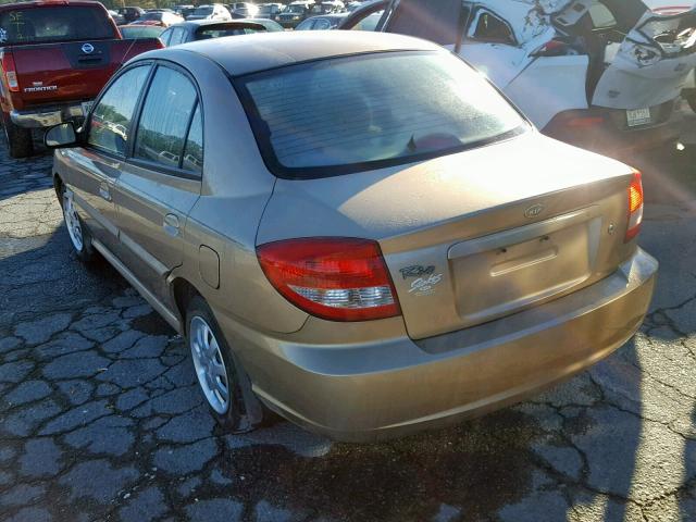 KNADC125756398641 - 2005 KIA RIO GOLD photo 3