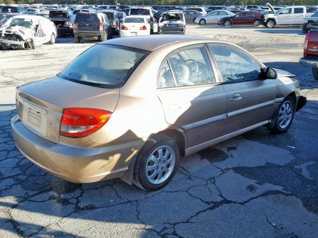 KNADC125756398641 - 2005 KIA RIO GOLD photo 4