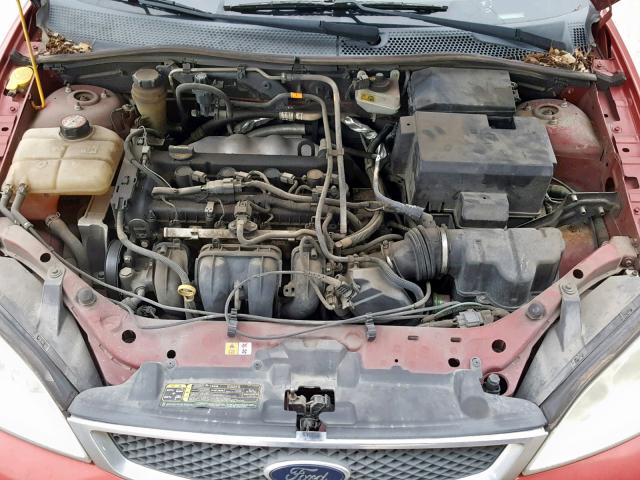 1FAFP34N35W188052 - 2005 FORD FOCUS ZX4 BURGUNDY photo 7