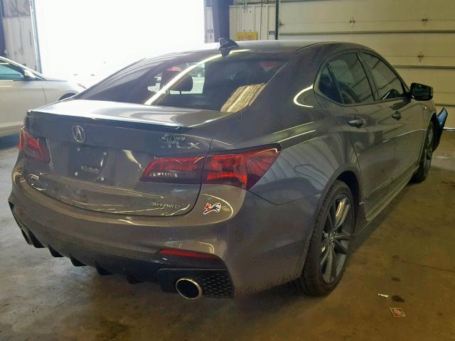 19UUB3F62JA003486 - 2018 ACURA TLX TECH+A GRAY photo 4