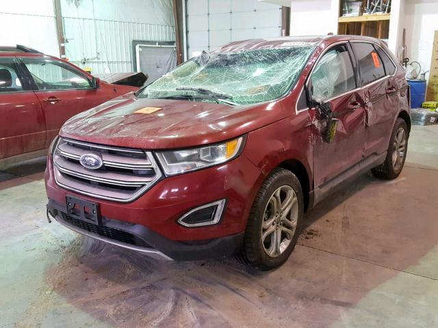 2FMPK4K9XHBB91492 - 2017 FORD EDGE TITAN MAROON photo 2