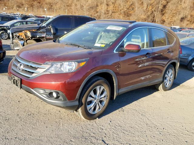 5J6RM4H76CL075187 - 2012 HONDA CR-V EXL MAROON photo 2