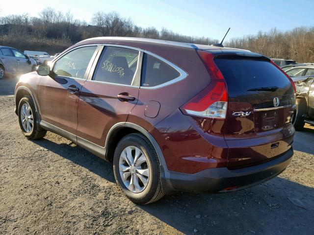 5J6RM4H76CL075187 - 2012 HONDA CR-V EXL MAROON photo 3