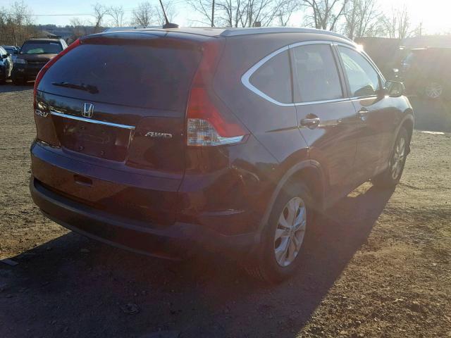 5J6RM4H76CL075187 - 2012 HONDA CR-V EXL MAROON photo 4