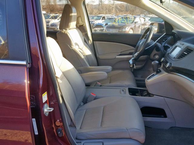 5J6RM4H76CL075187 - 2012 HONDA CR-V EXL MAROON photo 5