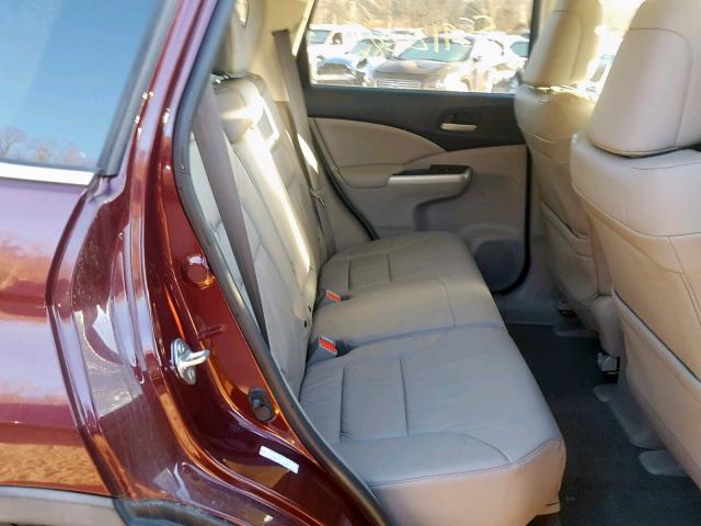 5J6RM4H76CL075187 - 2012 HONDA CR-V EXL MAROON photo 6