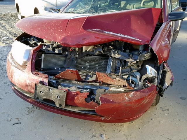 1G8AJ55F97Z170787 - 2007 SATURN ION LEVEL RED photo 9