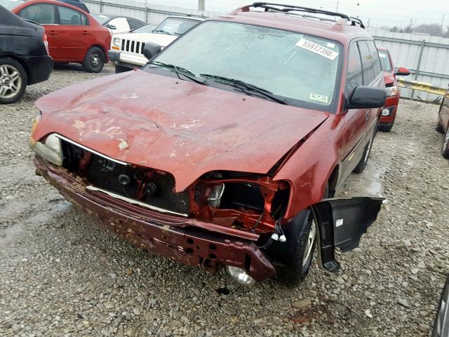 4S3BH675537632543 - 2003 SUBARU LEGACY OUT BURGUNDY photo 2