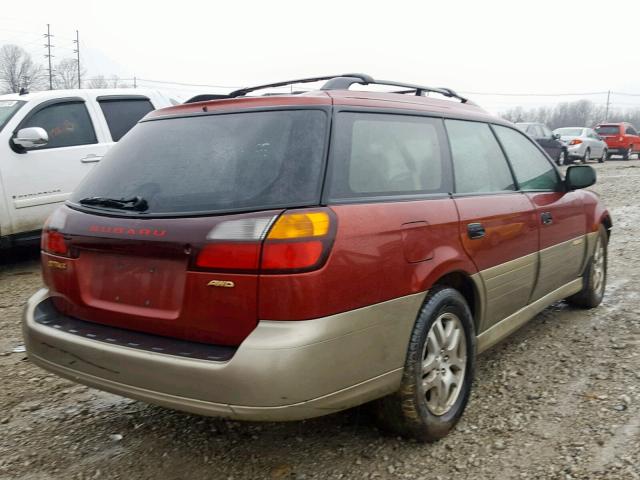 4S3BH675537632543 - 2003 SUBARU LEGACY OUT BURGUNDY photo 4