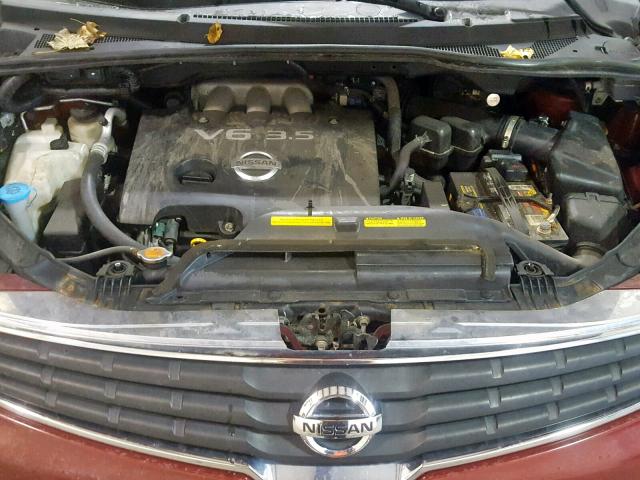 5N1BV28U37N124947 - 2007 NISSAN QUEST S MAROON photo 7