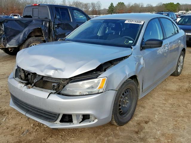 3VW2K7AJ3CM316090 - 2012 VOLKSWAGEN JETTA BASE SILVER photo 2