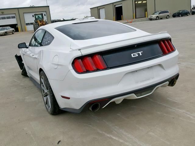 1FA6P8CF3F5407770 - 2015 FORD MUSTANG GT WHITE photo 3