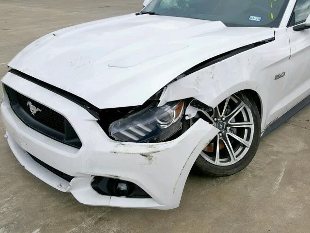 1FA6P8CF3F5407770 - 2015 FORD MUSTANG GT WHITE photo 9