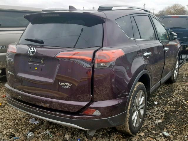 2T3DFREV1JW726262 - 2018 TOYOTA RAV4 LIMIT PURPLE photo 4