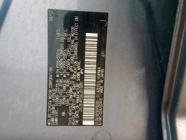 JTLZE4FE6CJ015091 - 2012 TOYOTA SCION XB Көк фото 10