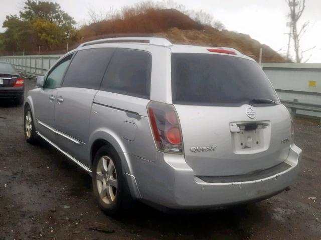 5N1BV28U77N137281 - 2007 NISSAN QUEST S SILVER photo 3