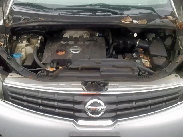 5N1BV28U77N137281 - 2007 NISSAN QUEST S SILVER photo 7