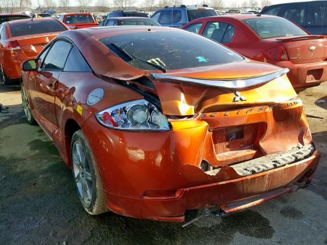 4A3AK44T66E042837 - 2006 MITSUBISHI ECLIPSE SE ORANGE photo 3