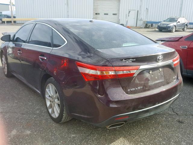 4T1BK1EBXDU036159 - 2013 TOYOTA AVALON BAS MAROON photo 3